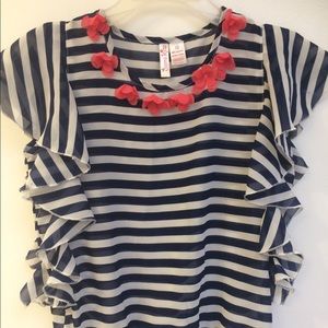 Girls blue stripe top